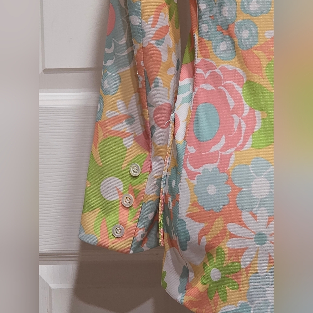 Dalton Trevira Star Vintage Pastel Floral Blazer Size 10 - Picture 5 of 9